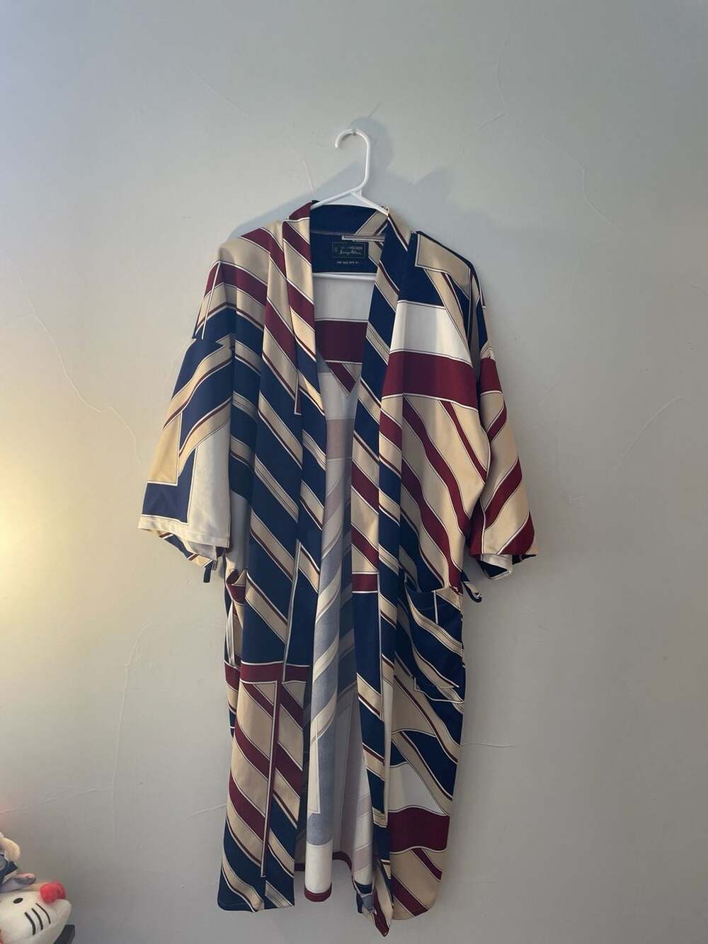 Van Heusen LoungeWear Geometric Striped Kimono Robe One Size